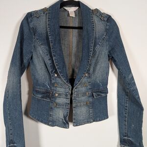 Candie's Denim Jacket with Brass Button Detail